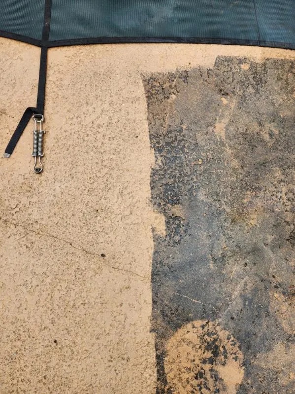 Concrete pressure washing, before and after